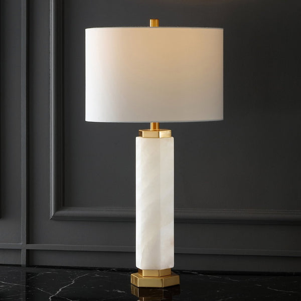 Safavieh LYNSEY Alabaster Table Lamp – Luxurious Gold & White Design for Elegant Ambient Lighting in Any Room CTL1031A
