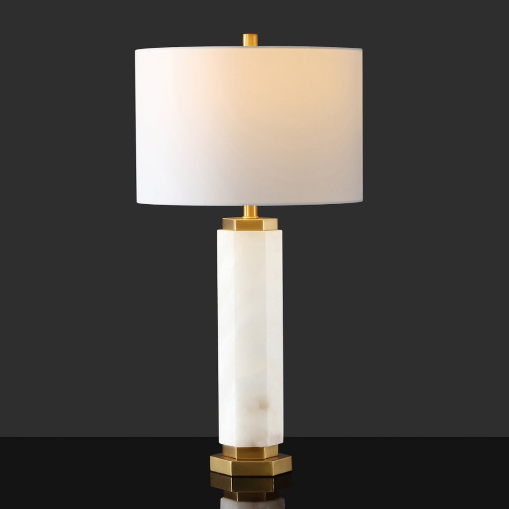Safavieh LYNSEY Alabaster Table Lamp – Luxurious Gold & White Design for Elegant Ambient Lighting in Any Room CTL1031A