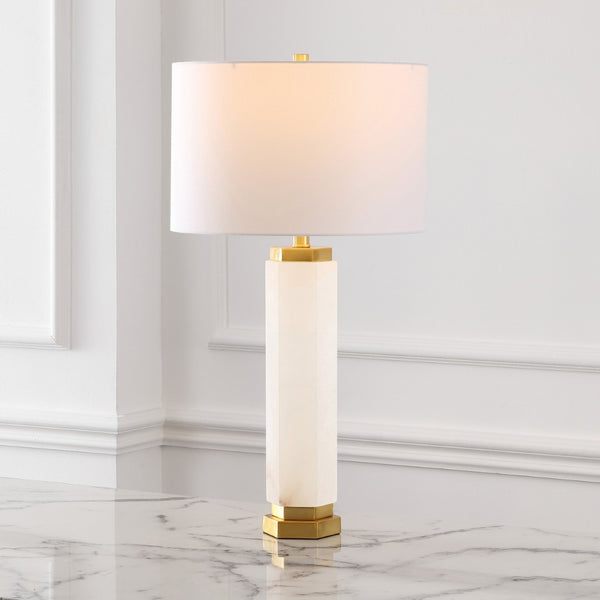 Safavieh LYNSEY Alabaster Table Lamp – Luxurious Gold & White Design for Elegant Ambient Lighting in Any Room CTL1031A