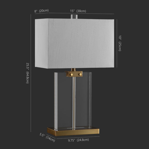 Safavieh MADDOCK Crystal Table Lamp - Elegant Clear & Gold Design for Timeless Home Décor & Ambient Lighting CTL1033A