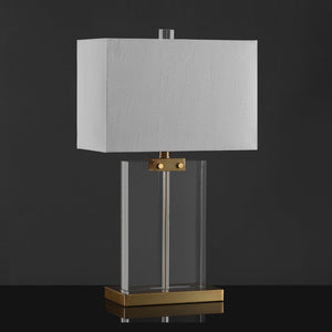 Safavieh MADDOCK Crystal Table Lamp - Elegant Clear & Gold Design for Timeless Home Décor & Ambient Lighting CTL1033A