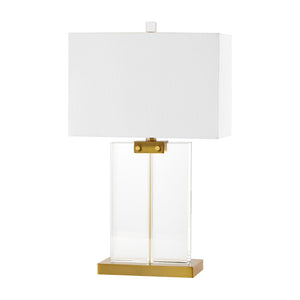 Safavieh MADDOCK Crystal Table Lamp - Elegant Clear & Gold Design for Timeless Home Décor & Ambient Lighting CTL1033A