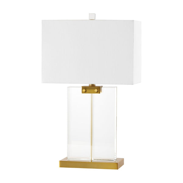 Safavieh MADDOCK Crystal Table Lamp - Elegant Clear & Gold Design for Timeless Home Décor & Ambient Lighting CTL1033A