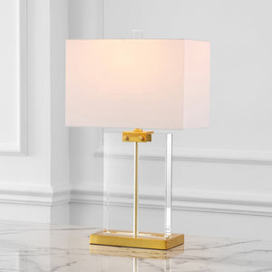 Safavieh MADDOCK Crystal Table Lamp - Elegant Clear & Gold Design for Timeless Home Décor & Ambient Lighting CTL1033A