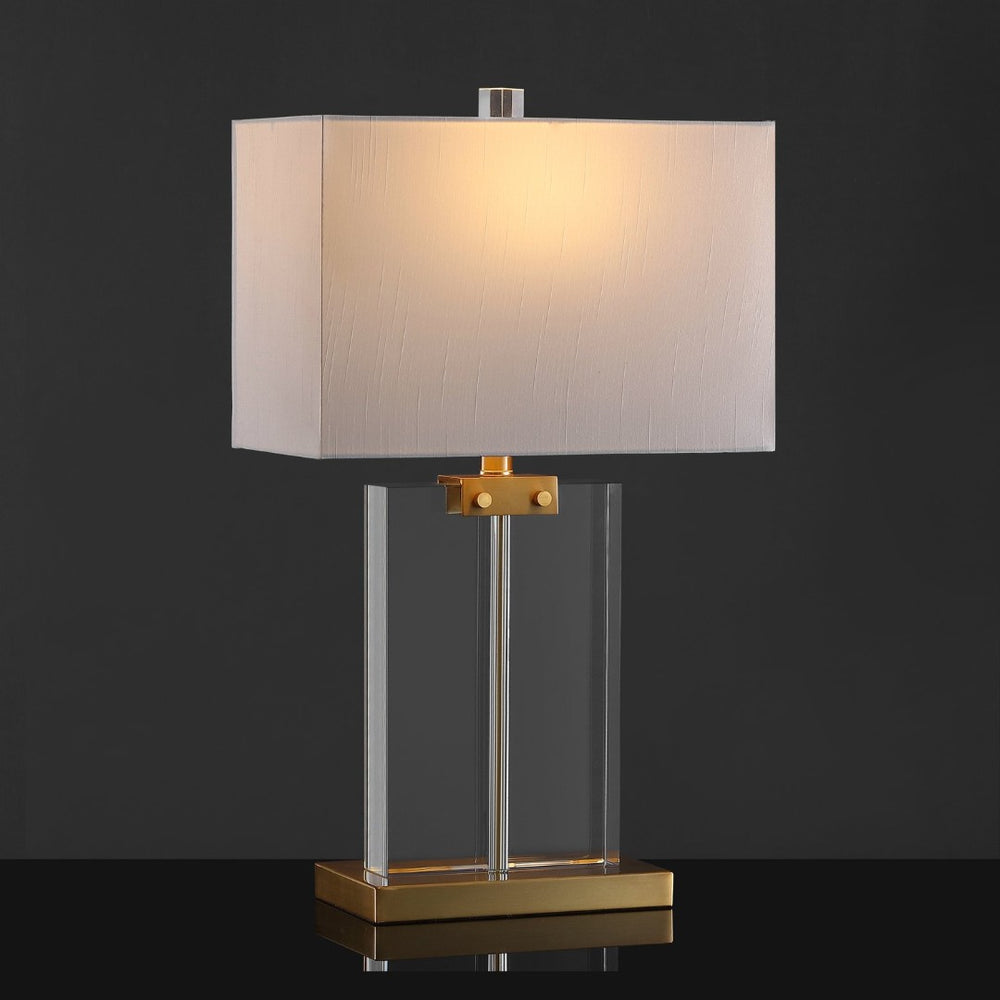 Safavieh MADDOCK Crystal Table Lamp - Elegant Clear & Gold Design for Timeless Home Décor & Ambient Lighting CTL1033A
