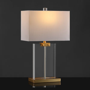 Safavieh MADDOCK Crystal Table Lamp - Elegant Clear & Gold Design for Timeless Home Décor & Ambient Lighting CTL1033A
