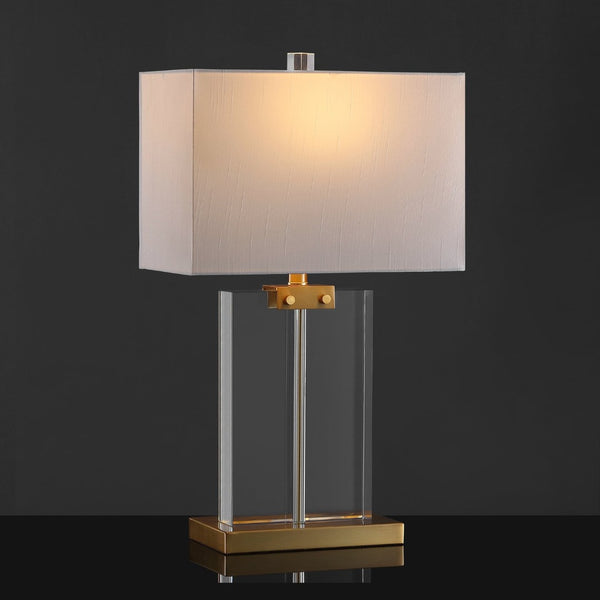 Safavieh MADDOCK Crystal Table Lamp - Elegant Clear & Gold Design for Timeless Home Décor & Ambient Lighting CTL1033A