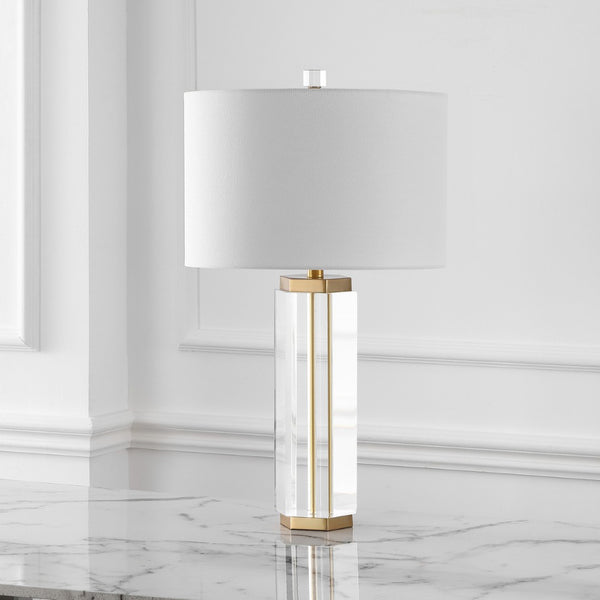 Safavieh ROSHAN Crystal Table Lamp - Elegant Clear & Gold Design for Cozy Illumination in Any Room CTL1034A