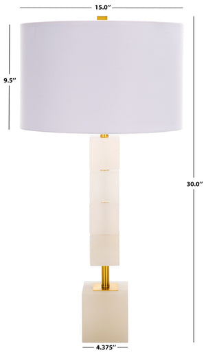 Safavieh JOHNNY Alabaster Table Lamp - Elegant White & Gold Accent for Modern & Traditional Home Décor CTL1036A