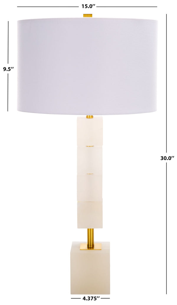 Safavieh JOHNNY Alabaster Table Lamp - Elegant White & Gold Accent for Modern & Traditional Home Décor CTL1036A