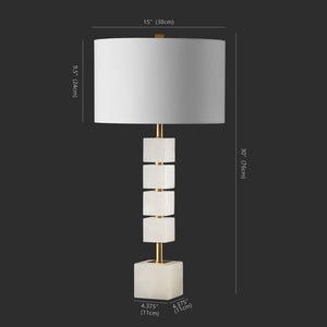 Safavieh JOHNNY Alabaster Table Lamp - Elegant White & Gold Accent for Modern & Traditional Home Décor CTL1036A
