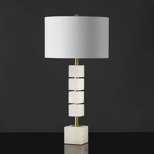 Safavieh JOHNNY Alabaster Table Lamp - Elegant White & Gold Accent for Modern & Traditional Home Décor CTL1036A