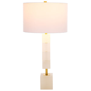 Safavieh JOHNNY Alabaster Table Lamp - Elegant White & Gold Accent for Modern & Traditional Home Décor CTL1036A