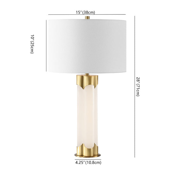 Safavieh CHAVEZ Alabaster Table Lamp - Modern Design with Warm Glow for Stylish Living Rooms and Bedrooms White / Gold CTL1038A