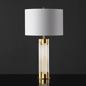 Safavieh CHAVEZ Alabaster Table Lamp - Modern Design with Warm Glow for Stylish Living Rooms and Bedrooms White / Gold CTL1038A