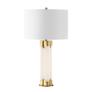 Safavieh CHAVEZ Alabaster Table Lamp - Modern Design with Warm Glow for Stylish Living Rooms and Bedrooms White / Gold CTL1038A