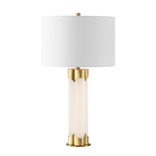 Safavieh CHAVEZ Alabaster Table Lamp - Modern Design with Warm Glow for Stylish Living Rooms and Bedrooms White / Gold CTL1038A