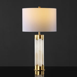 Safavieh CHAVEZ Alabaster Table Lamp - Modern Design with Warm Glow for Stylish Living Rooms and Bedrooms White / Gold CTL1038A