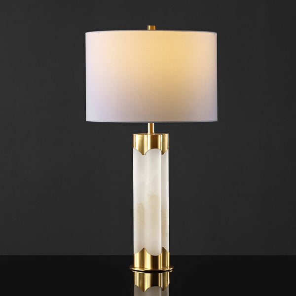 Safavieh CHAVEZ Alabaster Table Lamp - Modern Design with Warm Glow for Stylish Living Rooms and Bedrooms White / Gold CTL1038A
