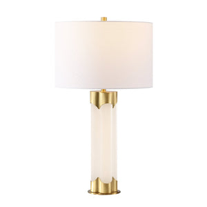 Safavieh CHAVEZ Alabaster Table Lamp - Modern Design with Warm Glow for Stylish Living Rooms and Bedrooms White / Gold CTL1038A