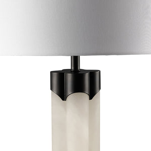 Safavieh CHAVEZ Alabaster Table Lamp - Modern Design with Warm Glow for Stylish Living Rooms and Bedrooms White / Black CTL1038C