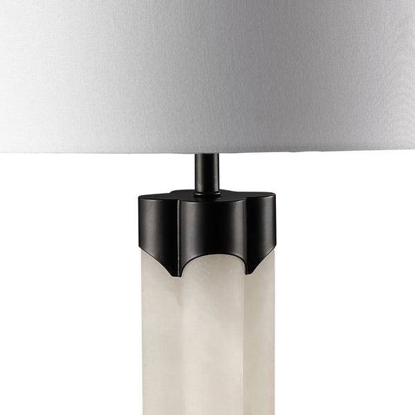 Safavieh CHAVEZ Alabaster Table Lamp - Modern Design with Warm Glow for Stylish Living Rooms and Bedrooms White / Black CTL1038C