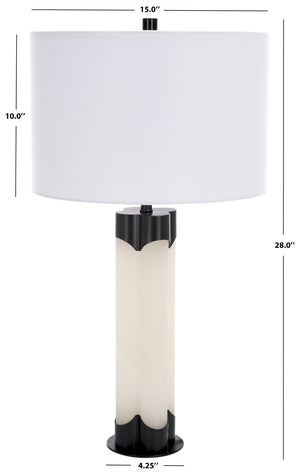 Safavieh CHAVEZ Alabaster Table Lamp - Modern Design with Warm Glow for Stylish Living Rooms and Bedrooms White / Black CTL1038C