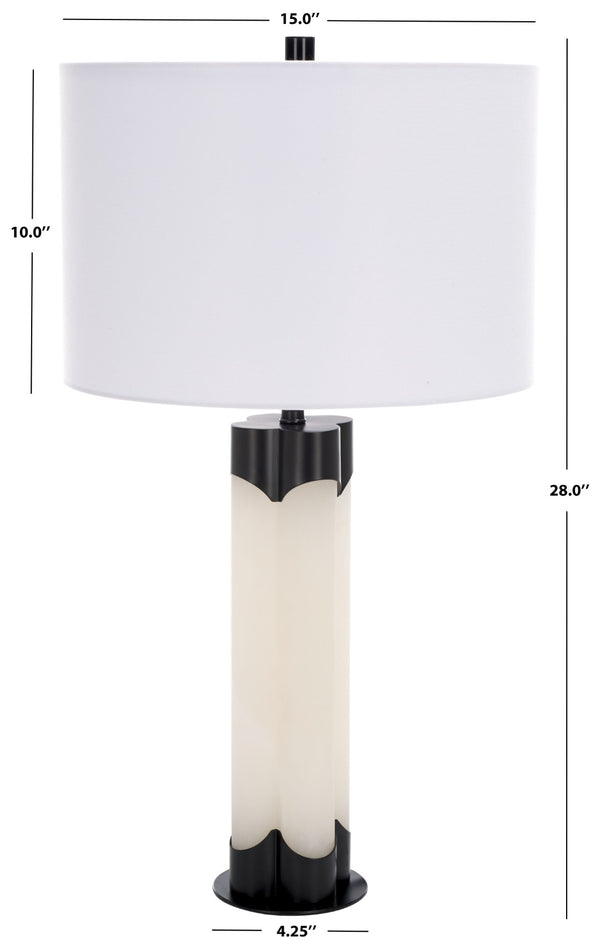 Safavieh CHAVEZ Alabaster Table Lamp - Modern Design with Warm Glow for Stylish Living Rooms and Bedrooms White / Black CTL1038C