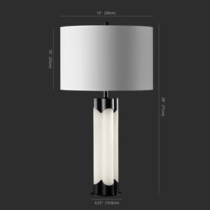 Safavieh CHAVEZ Alabaster Table Lamp - Modern Design with Warm Glow for Stylish Living Rooms and Bedrooms White / Black CTL1038C