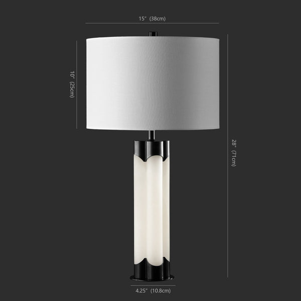 Safavieh CHAVEZ Alabaster Table Lamp - Modern Design with Warm Glow for Stylish Living Rooms and Bedrooms White / Black CTL1038C