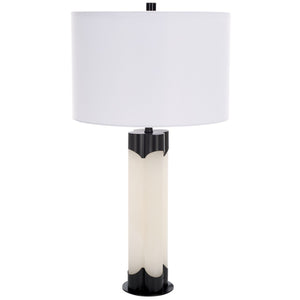 Safavieh CHAVEZ Alabaster Table Lamp - Modern Design with Warm Glow for Stylish Living Rooms and Bedrooms White / Black CTL1038C