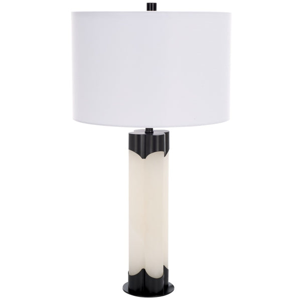 Safavieh CHAVEZ Alabaster Table Lamp - Modern Design with Warm Glow for Stylish Living Rooms and Bedrooms White / Black CTL1038C