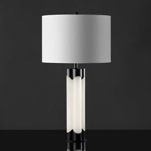 Safavieh CHAVEZ Alabaster Table Lamp - Modern Design with Warm Glow for Stylish Living Rooms and Bedrooms White / Black CTL1038C