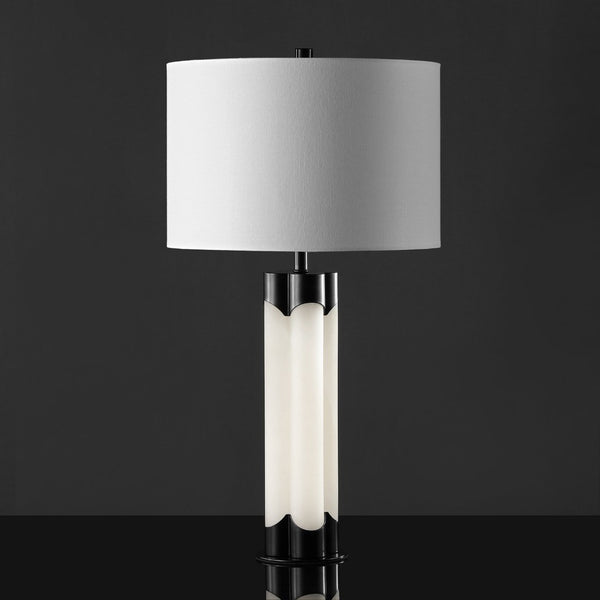 Safavieh CHAVEZ Alabaster Table Lamp - Modern Design with Warm Glow for Stylish Living Rooms and Bedrooms White / Black CTL1038C