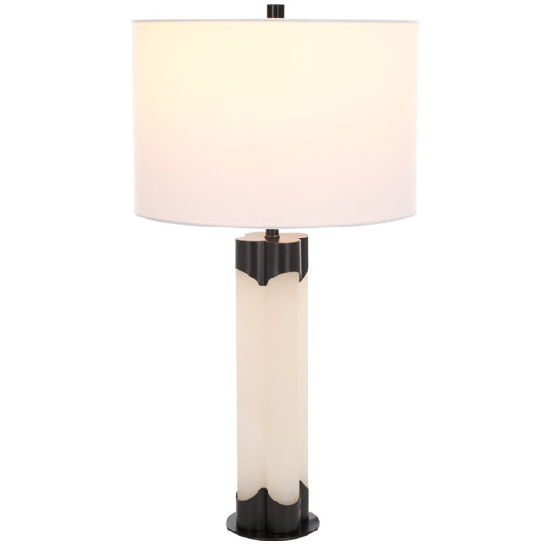 Safavieh CHAVEZ Alabaster Table Lamp - Modern Design with Warm Glow for Stylish Living Rooms and Bedrooms White / Black CTL1038C