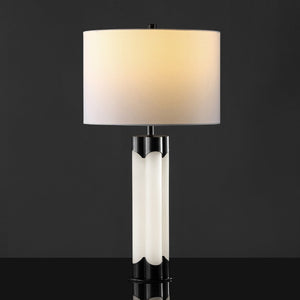 Safavieh CHAVEZ Alabaster Table Lamp - Modern Design with Warm Glow for Stylish Living Rooms and Bedrooms White / Black CTL1038C