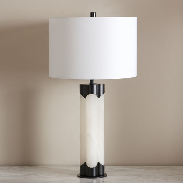 Safavieh CHAVEZ Alabaster Table Lamp - Modern Design with Warm Glow for Stylish Living Rooms and Bedrooms White / Black CTL1038C