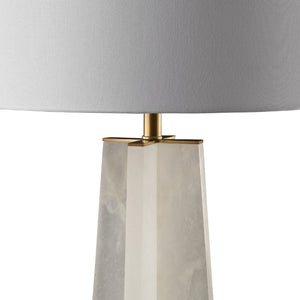 Safavieh GRACELLEN Alabaster Table Lamp - Elegant White & Gold Accent for Modern or Classic Home Decor CTL1039A