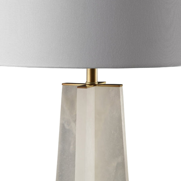 Safavieh GRACELLEN Alabaster Table Lamp - Elegant White & Gold Accent for Modern or Classic Home Decor CTL1039A
