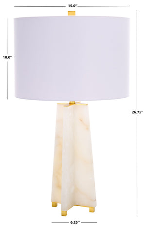 Safavieh GRACELLEN Alabaster Table Lamp - Elegant White & Gold Accent for Modern or Classic Home Decor CTL1039A