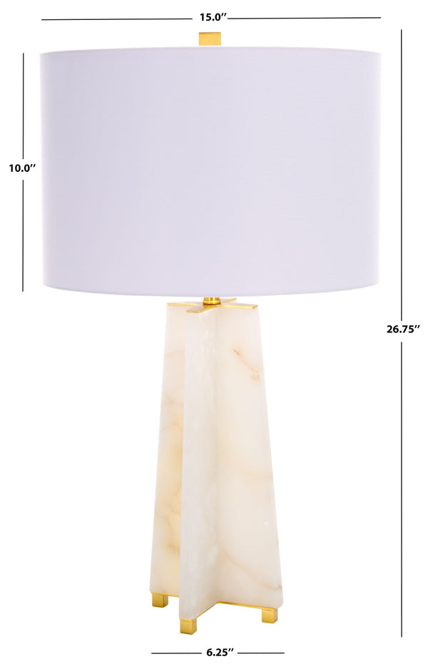 Safavieh GRACELLEN Alabaster Table Lamp - Elegant White & Gold Accent for Modern or Classic Home Decor CTL1039A