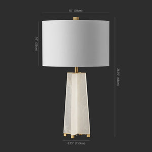 Safavieh GRACELLEN Alabaster Table Lamp - Elegant White & Gold Accent for Modern or Classic Home Decor CTL1039A