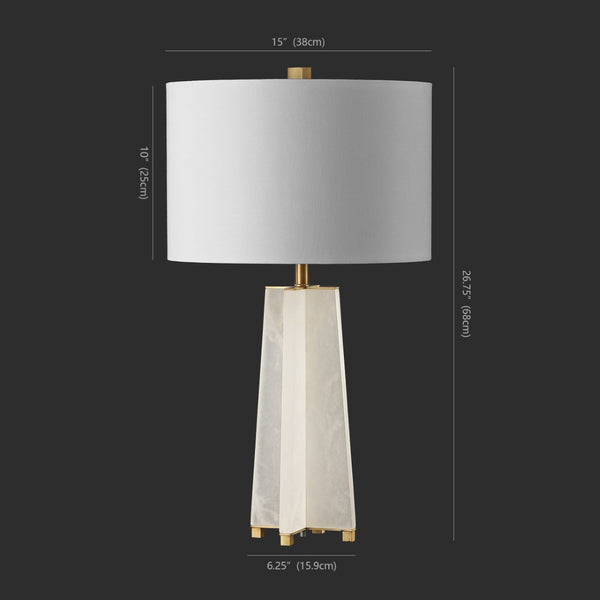 Safavieh GRACELLEN Alabaster Table Lamp - Elegant White & Gold Accent for Modern or Classic Home Decor CTL1039A