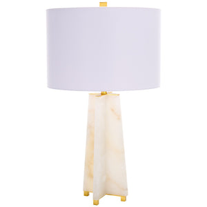 Safavieh GRACELLEN Alabaster Table Lamp - Elegant White & Gold Accent for Modern or Classic Home Decor CTL1039A