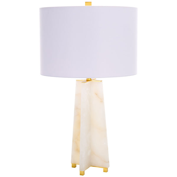 Safavieh GRACELLEN Alabaster Table Lamp - Elegant White & Gold Accent for Modern or Classic Home Decor CTL1039A