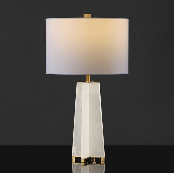Safavieh GRACELLEN Alabaster Table Lamp - Elegant White & Gold Accent for Modern or Classic Home Decor CTL1039A