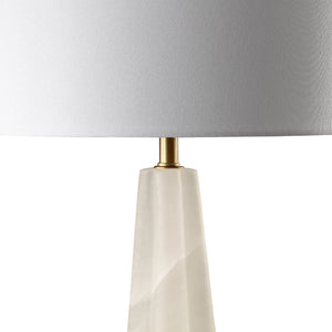 Safavieh AARON Alabaster Table Lamp: Elegant White & Gold Accent for Modern Home Décor, 26-Inch Tall Design CTL1040A