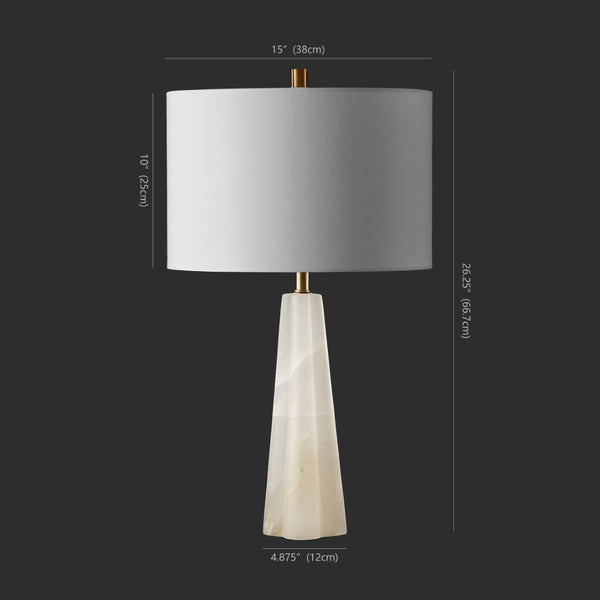 Safavieh AARON Alabaster Table Lamp: Elegant White & Gold Accent for Modern Home Décor, 26-Inch Tall Design CTL1040A