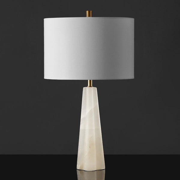 Safavieh AARON Alabaster Table Lamp: Elegant White & Gold Accent for Modern Home Décor, 26-Inch Tall Design CTL1040A