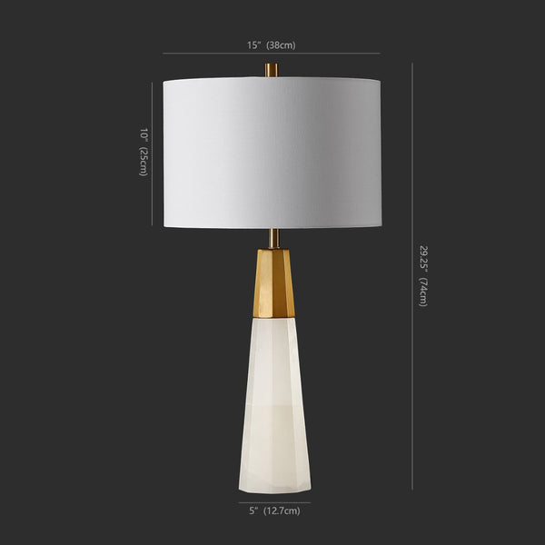 Safavieh TOTO Alabaster Table Lamp: Elegant White & Gold Accent for Modern Interiors, Warm Ambient Glow CTL1041A